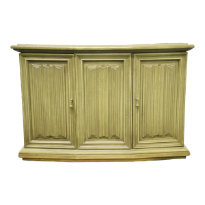 Brandt Furniture Italian Neoclassical Tuscan Style 43" Green Console Cabinet W. Slate Top 8539