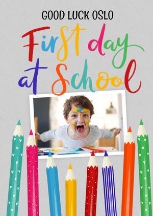 Moonpig Okey Dokey Design Illustrated First Day At School Card