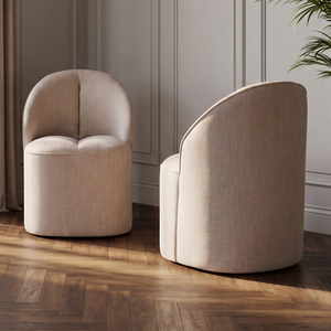 Suzanna Set of 2 Cream Fabric Dining Chairs