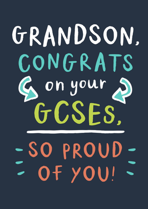 Moonpig Grandson Congrats On Your Gcses Typography Card