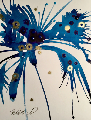 Original Ink Splash Botanical Watercolor