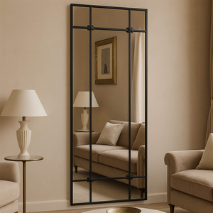 Quadrato Nero Black Window Frame Mirror