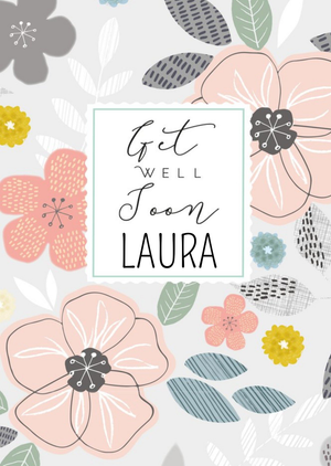 Moonpig Illustrated Floral Get Well Soon Card