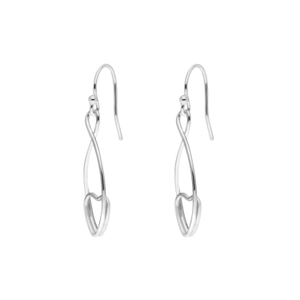 New Sterling Silver Infinity Heart Drop Earrings