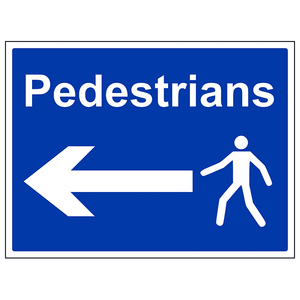 400 x 300 mm - 3mm Aluminium Composite - Customised Pedestrians - Arrow Left - Large Landscape