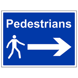 400 x 300 mm - 3mm Aluminium Composite - Customised Pedestrians - Arrow Right - Large Landscape