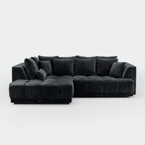 Tignes Left Corner Sofa With Storage Black