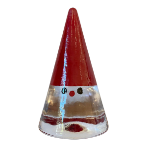 Vintage Kosta Boda "Noel" Cone Santa Figurine, 2005, Anna Ehrner Design, Signed