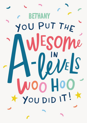Moonpig Colourful Confetti Illustrated A-Level Results Congratulations Card