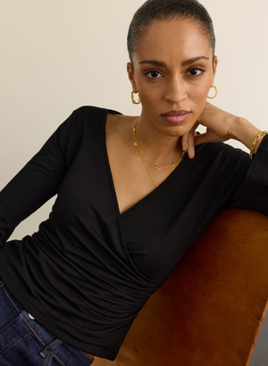 Lina Fixed Wrap Top - UK 10 | EU 36 | US 06 / Black