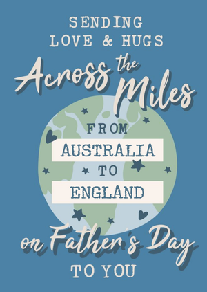 Moonpig Love And Hugs Across The World Father's Day Card