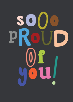 Moonpig Sooo Proud Of You Colourful Typographic Congratulations Card