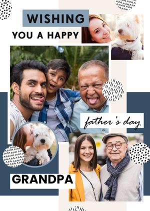 Moonpig Modern Happy Father's Day Grandpa Photo Upload Card