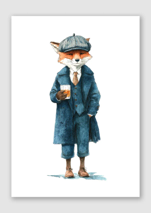 Whisky Fox - A5, Unframed