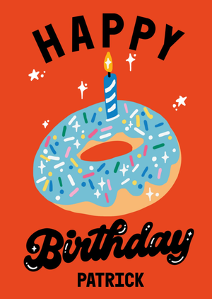Moonpig Colourful Hand-Drawn Doughnut With Sprinkles Happy Birthday Card