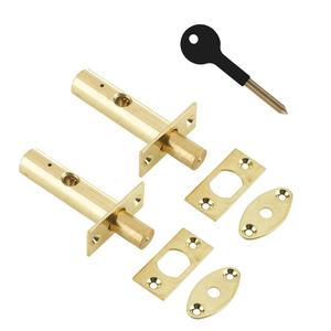 Mortice Security Bolt 60 mm Twin Pack with Key Polished Brass Finish