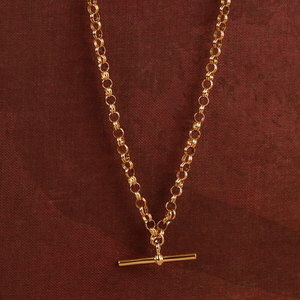 Pre-Owned Vintage 1990 9ct Gold 23" Belcher with T-Bar Necklace
