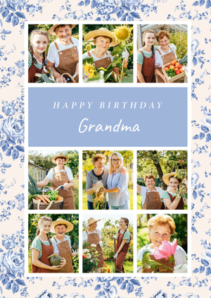Cath Kidston Floral Collage Photo Upload Grandma Birthday Card