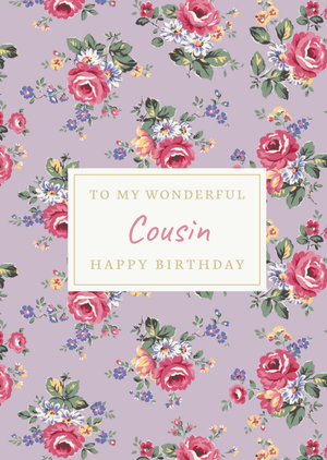 Cath Kidston Floral Pattern Cousin Birthday Card