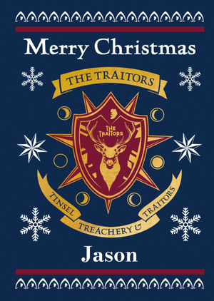 Moonpig Tinsel Treachery And The Traitors Christmas Card