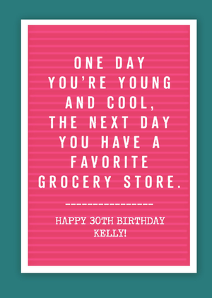 Moonpig Funny Typographic One Day You're Young And Cool Birthday Card