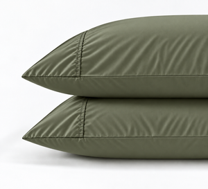 800 Thread Count Egyptian Cotton Pair (2 Pillowcases) of Grand Splendour Sateen Pillowcases - Olive