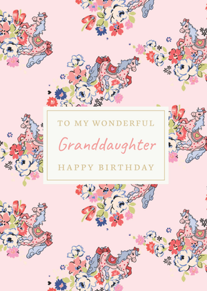 Cath Kidston Floral Carousel Horse Granddaughter Birthday Card