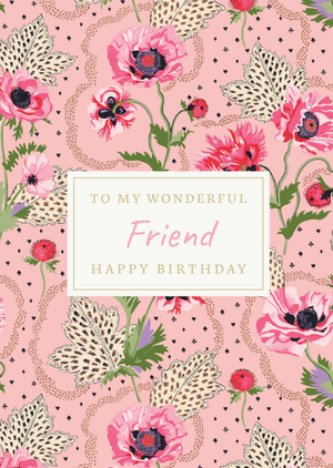 Cath Kidston Floral Pattern Friend Birthday Card