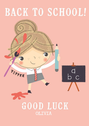 Moonpig Editable Schoolgirl Back To School Card