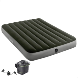 Colchón Hinchable Doble Prestige Downy con Hinchador Eléctrico 25W, 137x191x25 Cm, Gris