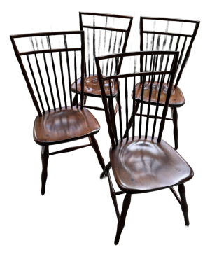 Vintage Nichols and Stone Birdcage Windsor Chairs - Set of 4