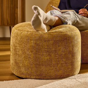 Milano Chenille Round Footstool - Gold