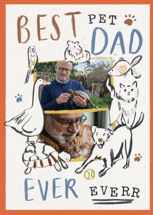 Moonpig Best Pet Dad Everr Illustrated Photo Upload Card