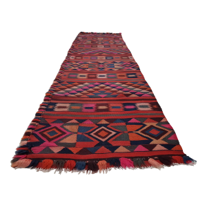 Striped Turkish Kilim Runner 2'4" X 8'4"