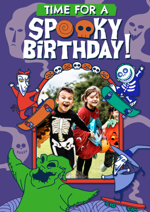 Disney Spooky Nightmare Before Christmas Photo Upload Birthday Card