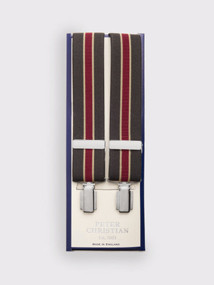 Green and Burgundy Stripe Braces