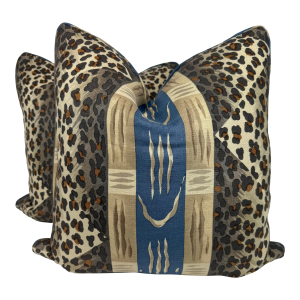 Clarence House "Mozambique" in Blue 22" Pillows-a Pair