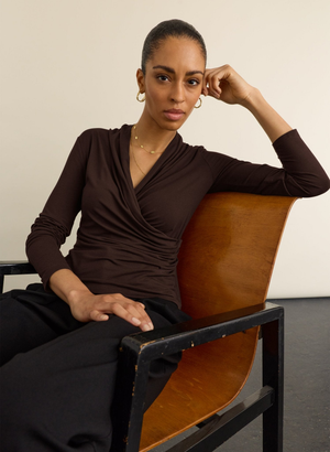 Gylda Wrap Top - UK 10 | EU 36 | US 06 / Dark Chocolate