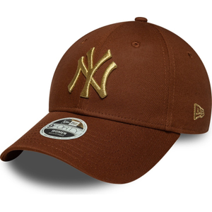 New Era Womens 9FORTY Metallic NY Yankees MLB Baseball Cap - Brown - OSFM / Brown