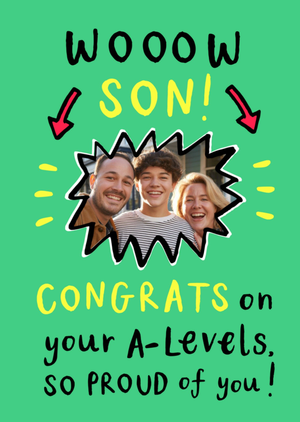 Moonpig Wooow Son Congrats On Your A-Levels Photo Upload Card