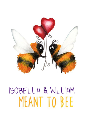 Moonpig Two Bees With Balloons Illustration Personalised Pun Card