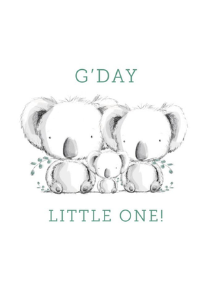 Moonpig Illustration Of A Family Of Koalas New Baby Card