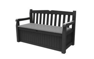 Banc de jardin Eden avec coffre 265L - Light Gray + Dark Gray