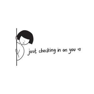 Moonpig Just Checking In On You Hand Drawn Peeking Person Thinking Of You Card