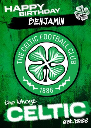 Moonpig Celtic Football Club Grunge Birthday Card