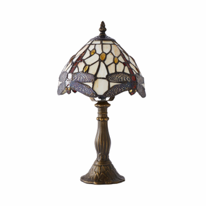 Dragonfly Antique Brass and Glass Table Lamp
