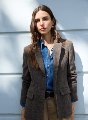 Georgie Oversized Blazer - UK 12 | EU 38 | US 08 / Brown & Grey Herringbone
