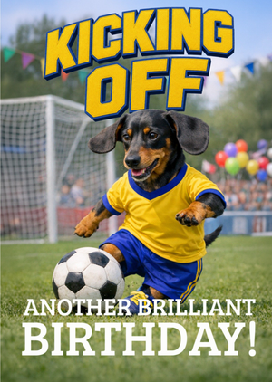 Moonpig Kicking Another Brilliant Birthday Football Dog Card