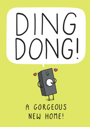 Moonpig Ding Dong Hand-Drawn Cartoon Doorbell New Home Card