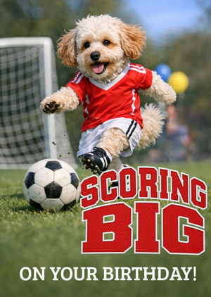 Moonpig Scoring Big On Your Birthday Football Dog Card